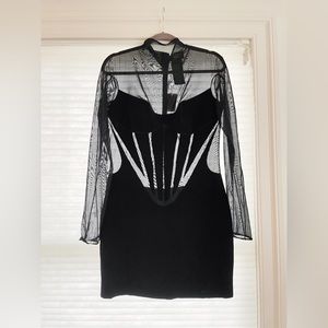 NWT MUGLER X WOLFORD FLOCK SHAPING DRESS